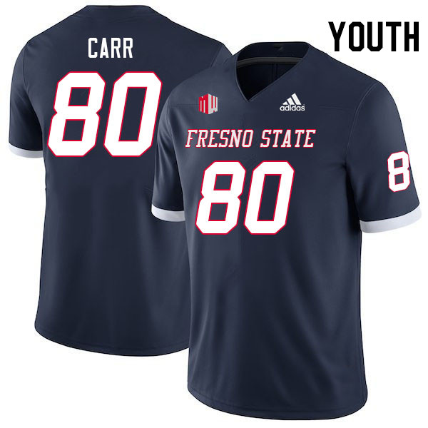 Youth #80 Tyler Carr Fresno State Bulldogs College Football Jerseys Stitched Sale-Navy - Click Image to Close